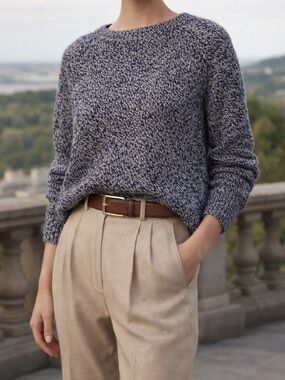 POLO RALPH LAUREN oversized silk & Cotton knit crew neck sweater sz‎ small